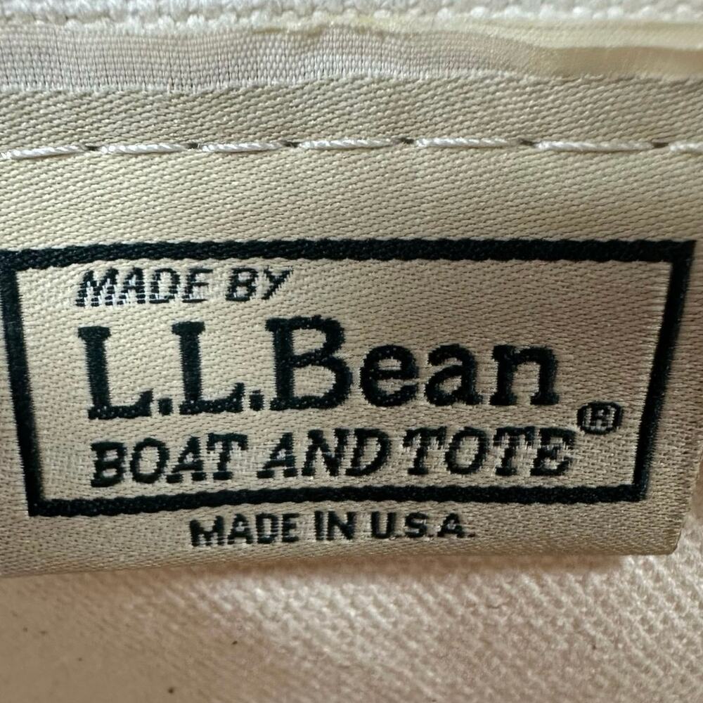 L.L. Bean Boat Tote Medium USA Canvas Navy ESPNW Embroidered - Picture 7 of 12